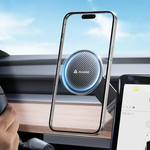 Miniatura 9 de andobil 3rd Gen Tesla Phone Mount 【Upgrade Adhesive & Upgrade Stongest Magnet】 Phone Holder for Tesla New Model Y Juniper Model 3, 360° Adjustable