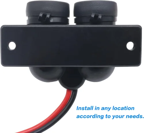 Miniatura 4 de Divisor Impermeable Multifuncional de Encendedor de Cigarrillos Dual de 12 V para Modificación de Automóvil, Enchufes de Alimentación Hembra