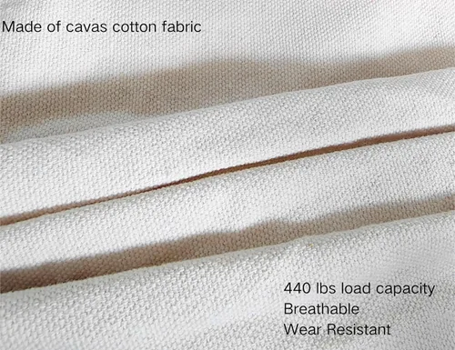 Miniatura 4 de Hamaca de macramé doble boho de lona de algodón, hamaca portátil de repuesto de 440 libras, capacidad de carga blanca