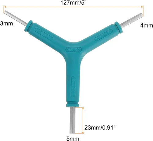 Miniatura 2 de HARFINGTON Juego de 2 llaves hexagonales para bicicleta de 3 vías en forma de Y de 3/4/0.197 in, kit de llaves hexagonales internas tipo Y, todo
