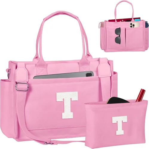 Miniatura 55 de Easter Basket Stuffers, Initial Tote Bag with Makeup Bag, Birthday Gifts for Women, Teen Girl Gifts Trendy Stuff