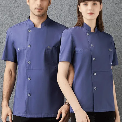 Miniatura 6 de Verano Manga Corta Unisex Chef Abrigo Cocina Chef Uniforme Transpirable Ropa de Trabajo Ropa de Cocinar Chaqueta de Chef