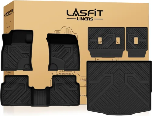 Miniatura 22 de LASFIT Alfombrillas para Ford F-150 2011-2014 SuperCrew, alfombra de la fila delantera con consola de flujo continuo, protector para todo