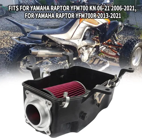 Miniatura 2 de Kit de filtro de aire del motor Motoparty para Yamaha YFM700 Raptor 2006-2021, 2013-2021 YFM700R & YFM700R SE, con adaptador de entrada y soporte