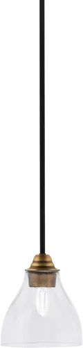 Miniatura 114 de Toltec Lighting Paramount - Mini colgante de 1 luz en acabado negro mate con cristal de arte perla de 7 pulgadas y estilo negro