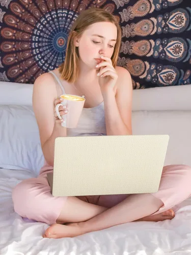 Miniatura 6 de Seorsok Funda compatible con MacBook Air de 13 pulgadas 2022-2018 versión A1932 A2179 M1 A2337 Touch ID, elegante funda rígida de plástico de cuero