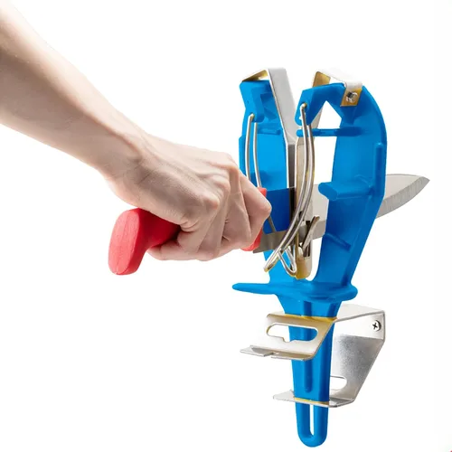 Afilador de cuchillos de acero inoxidable con soporte, herramienta de afilado de mantenimiento para mataderos de cocina, cuchillos ayuda a reparar
