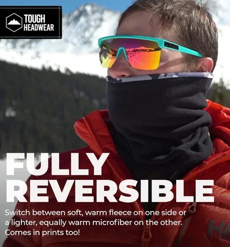 Miniatura 4 de Tough Headwear Neck Warmer - Winter Fleece Neck Gaiter & Fleece Neck Warmer - Ski Gaiter for Men - Reversible Neck Gaiter