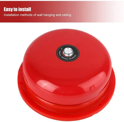 Miniatura 7 de Campana eléctrica de acero inoxidable de 6 pulgadas 100db AC tipo huelga interna, campana de alarma contra incendios para evacuación de emergencia