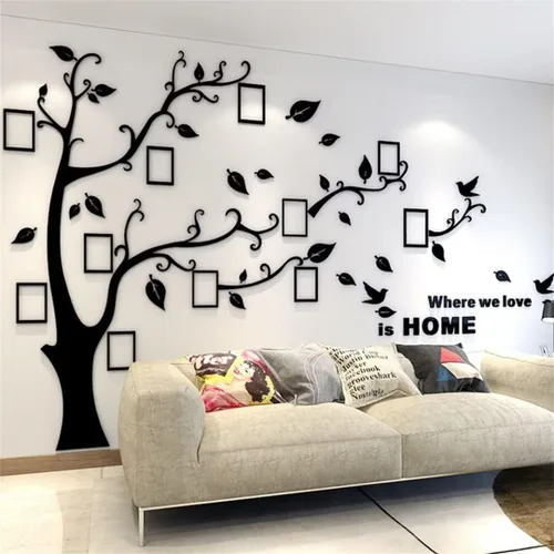 Calcomanías de pared de árbol 3D - DIY, calcomanías de marcos de fotos y árbol de pared, marcos para fotos familiares, murales con calcomanías,