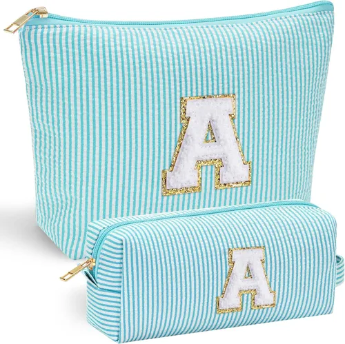 Miniatura 165 de YOOLIFE Regalos del Día de la Madre para mujeres, bolsa de maquillaje con inicial, bolsa de cosméticos, bolsa de maquillaje de viaje, regalos Rosado