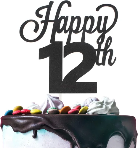 Miniatura 27 de LINGTEER - Decoración para pastel con texto "Happy Birthday 100", color negro