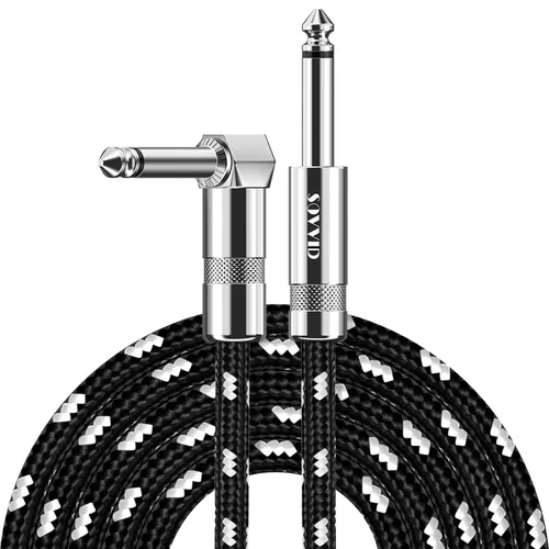 Miniatura 8 de Cable de guitarra de 10 pies, cable de instrumento profesional para guitarra eléctrica, cable AMP, cable TS de 1/4 de pulgada para guitarra, bajo