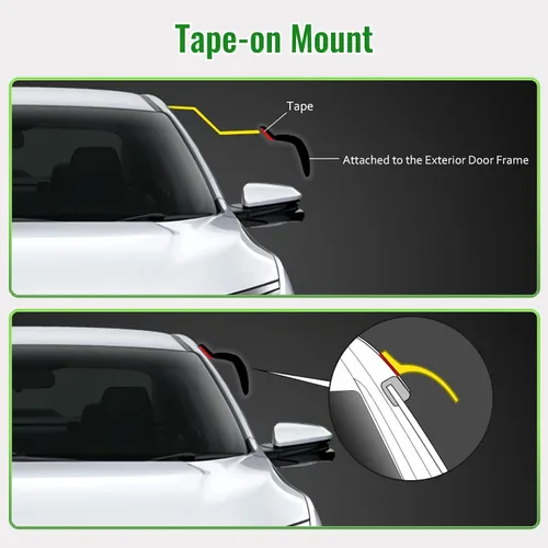 Miniatura 8 de Deflectores de ventana lateral, compatibles con Chevrolet Equinox EV 2024-2026, cinta en acrílico ahumado/tintado, 4 piezas, protectores de lluvia