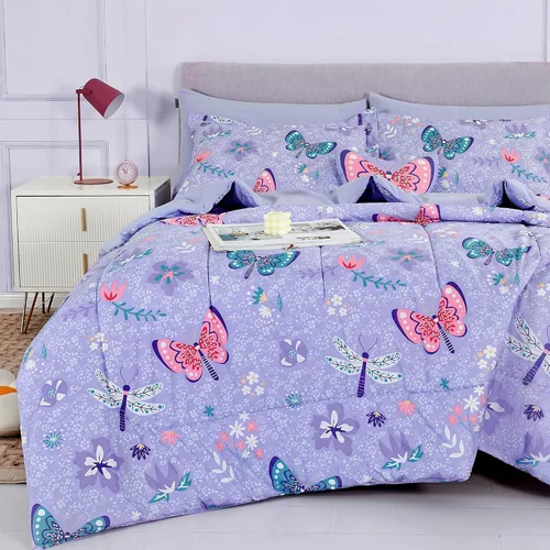 Miniatura 21 de Mooreeke Juego de edredón individual para niños de 6 piezas, juego de ropa de cama azul para adolescentes, microfibra de dinosaurio, cama para niños