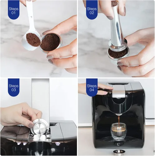 Miniatura 3 de Cápsula de café de acero inoxidable, cápsulas de café reutilizables, filtro de café recargable, compatible con Lavazza Blue LB951 y Saeco CB-100