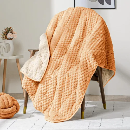 Miniatura 16 de Wemore Manta con peso de forro polar para adultos (48 x 72 pulgadas, 15 libras, negra), manta pesada de sherpa suave y acogedora de doble cara