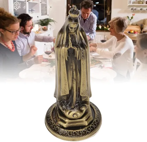 Miniatura 2 de Mini estatua de la Virgen María, escultura de mesa de aleación de zinc para decoración de automóvil y habitación, figura coleccionable virgen