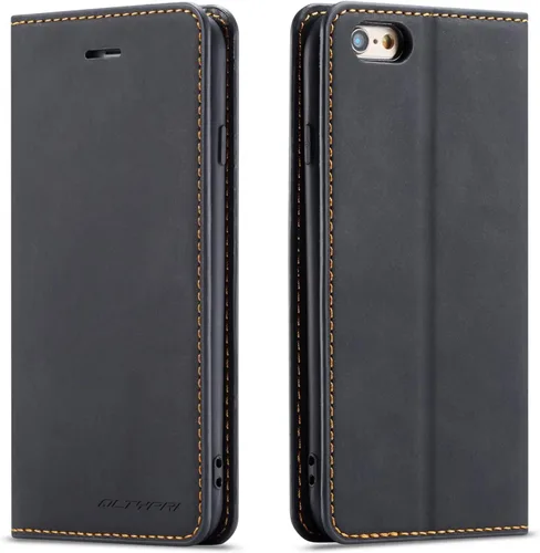 Miniatura 9 de QLTYPRI Funda para iPhone 6 Plus/6S Plus, cubierta de piel PU con tarjetero, funda tipo billetera con solapa magnética y a prueba de golpes - Vino