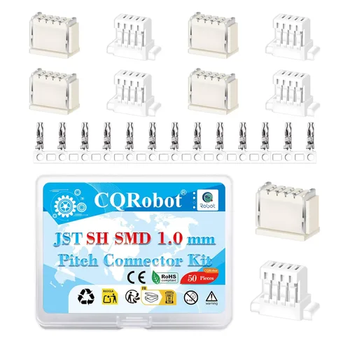 Miniatura 6 de CQRobot JST EL 4.5 mm de paso 2 pines conector electrónico IC macho, enchufes hembra carcasa y kit de terminales de crimpado en T macho/hembra. 50
