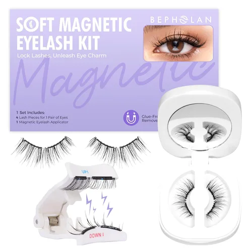Miniatura 19 de Pestañas de Aspecto Natural Pestañas Postizas - BEPHOLAN Pestañas Postizas 3D Súper Esponjosas Pestañas Postizas Banda Transparente Pestañas Wispy