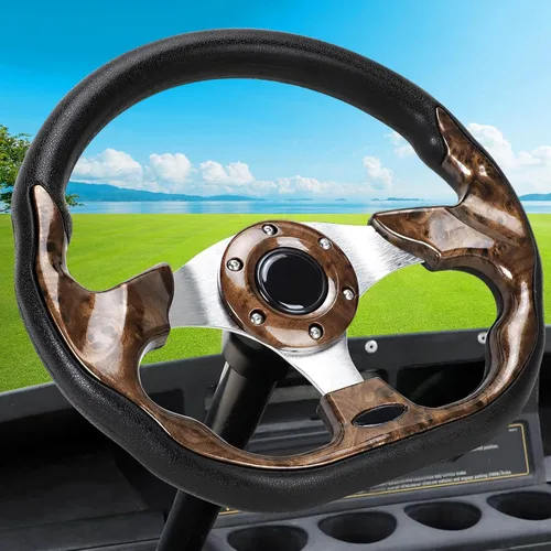 Miniatura 12 de Volante de carrito de golf compatible con EZGO RXV y TXT, Club Car DS, Club Car Precedent Tempo, Yamaha Golf Cart (volante negro)