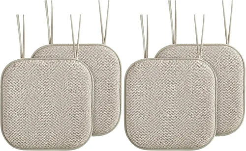 Miniatura 61 de Elegant Comfort Fundas de cojín para silla con lazos y parte trasera de goma antideslizante, espuma viscoelástica gruesa, almohadilla de cojín