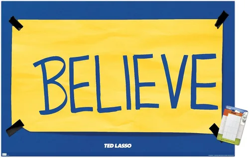 Miniatura 13 de Trends International Ted Lasso - Póster de pared Believe, 14.725 x 22.375 pulgadas, versión enmarcada de madera de granero