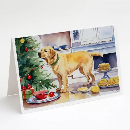 Miniatura 100 de Caroline's Treasures DAC3884GCA7P Paquete de 8 tarjetas en blanco de Navidad con galletas de husky siberiano Tarjetas de felicitación con sobres
