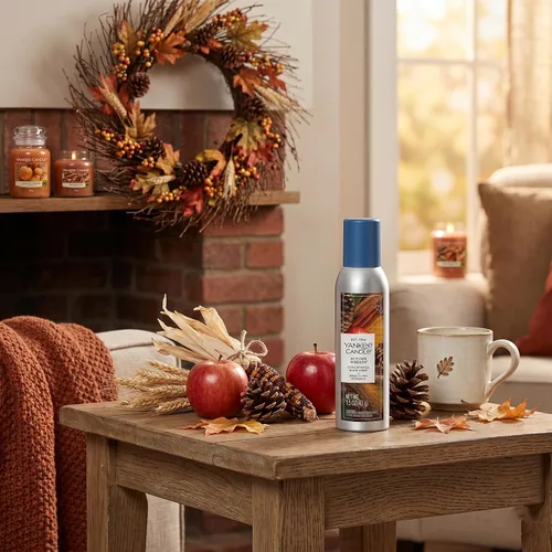 Miniatura 2 de Yankee Candle Ambientador concentrado en aerosol, eliminador de olores para el hogar, baño, corona de otoño, 1.5 onzas (paquete de 3)