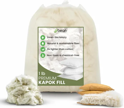 Miniatura 10 de Bean Products Relleno Kapok prémium 2.5 libras 100% fibra Kapok orgánica Sin químicos e hipoalergénico Perfecto para almohadas, camas
