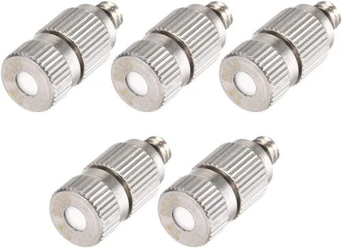 Miniatura 14 de uxcell Boquilla de nebulización de latón, cabezal rociador de nebulización de 0.004 in de diámetro de orificio roscado de 3/16 pulgadas para sistema