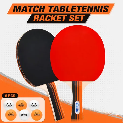 Miniatura 3 de Juego de 2 palas de ping pong, incluye paletas y pelotas, juego de raquetas de tenis de mesa adecuadas para juegos en interiores y exteriores