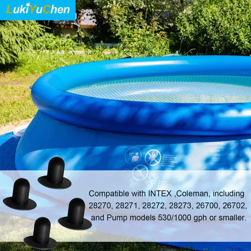Miniatura 4 de Tapón de tapón de tapón de orificio de filtro de bomba de filtro de piscina sobre el suelo (paquete de 4) Para piscina Intex, reemplazo de piscina