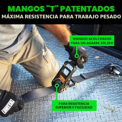 Miniatura 5 de Rhino USA Correas de amarre de automóvil para remolques con ganchos en J (paquete de 4) – 2" x 8' (10,000 lb de resistencia a la rotura) – Correas