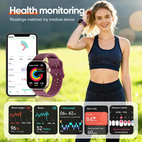 Miniatura 3 de AMOLED - Reloj inteligente con GPS para correr, 164.0 ft, impermeable, rastrea los pasos del sueño, frecuencia cardíaca, oxígeno, batería de larga