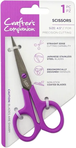 Crafter's Companion Sharp Craft Tijeras para adultos, cuchillas japonesas de acero inoxidable de precisión, revestimiento de teflón antiadherente,