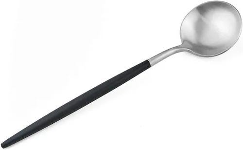 Miniatura 2 de Juego de cubiertos de lujo, 20 piezas de acero inoxidable 18/10 con mango negro mate para 4 personas, incluyendo tenedores, cucharas, cuchillos