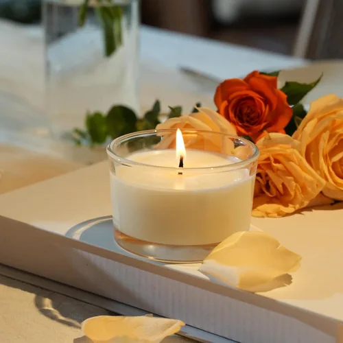 Miniatura 9 de Tarros de vela de vidrio de 4 onzas, paquete de 12 tarros pequeños para hacer velas, tarros vacíos de vidrio grueso de boca ancha con tapas de bambú