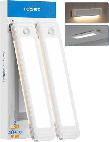 Miniatura 7 de HIBOITEC Luces para Debajo del Gabinete - Sensor de Movimiento, 3 Temperaturas de Color, Luces Nocturnas Inalámbricas Recargables, Regulables