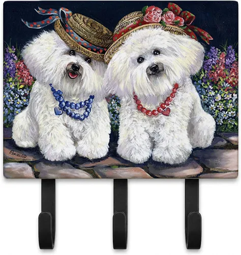 Caroline's Treasures Bichon Frise Sisters - Ganchos para correa o llavero, multicolor