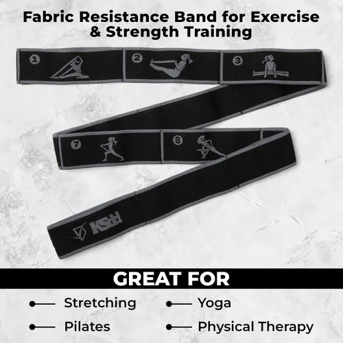 Miniatura 8 de Correa elástica de yoga con 11 bucles, banda elástica de alta calidad para flexibilidad, terapia física, pilates, ejercicios de piernas y cuerpo
