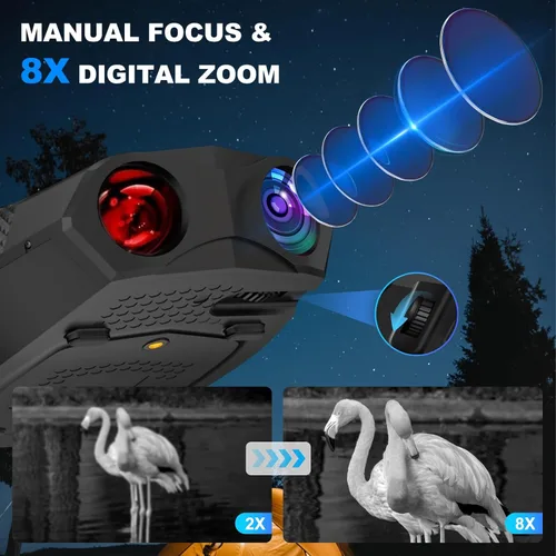 Miniatura 6 de Gafas de visión nocturna, prismáticos de visión nocturna 4K para adultos, visión nocturna infrarroja con batería recargable de 5000 mAh, tarjeta TF