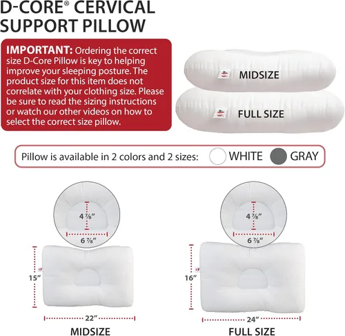 Miniatura 7 de Core Products D-Core - Almohada cervical para el cuello – Soporte ortopédico extra firme para molestias de cuello, personas que duermen de espalda
