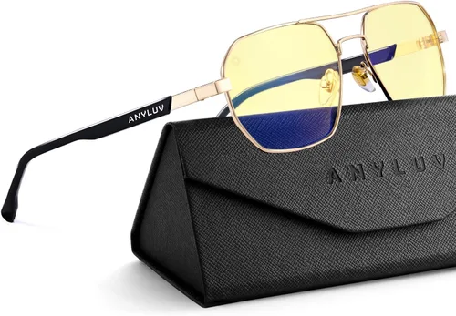 Miniatura 15 de ANYLUV Gafas de luz azul para mujer/hombre, gafas de bloqueo de luz azul para mujer, gafas de juegos para computadora para protección ocular