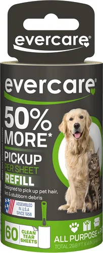 Miniatura 3 de Evercare Recambio de rodillo multiusos para pelusas de mascotas, 70 hojas fáciles de despegar, compatible con rodillos de tamaño estándar