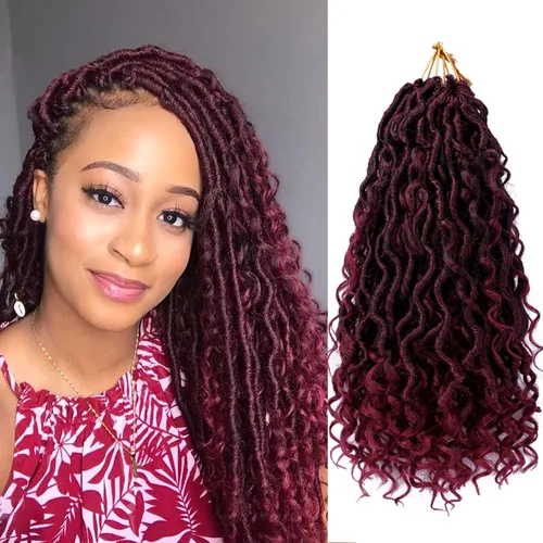 Miniatura 8 de Goddess Locs - Cabello de ganchillo de 10 pulgadas, 7 paquetes de cabello de ganchillo bohemio sintético para mujeres negras, rastas de ganchillo #1B