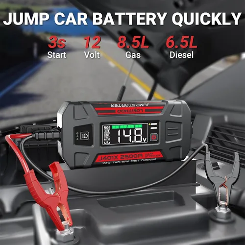 Miniatura 4 de LOKITHOR J401X Arrancador de Batería, tecnología de calentamiento automático de -40 °F, arrancador portátil de batería de 2500 A 12 V, paquete