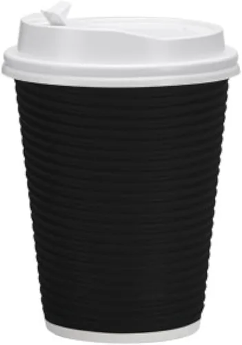 Miniatura 8 de Nicole Home Collection Vasos desechables de papel ondulado de doble pared con tapas para bebidas calientes, paquete de 30 tazas de café, 16 onzas