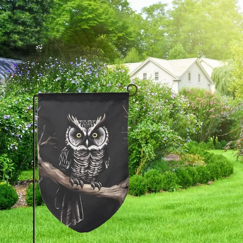 Miniatura 7 de Garden Flags 12x18 Inch Outside Winter Garden Flag Vertical Double Sided small Decorative Flag Late Night Owl Garden Yard Flag Outdoor Flag for all